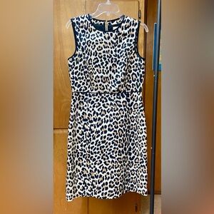 Kate Spade Women’s Black and Cream Animal Print Dress,  Size 8